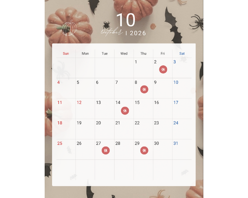 モノトーン　シンプル　営業日　予約状況　カレンダー　2026年　1月　2月 Instagram投稿 - 10